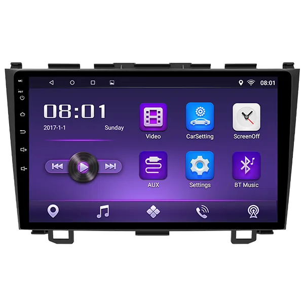 Autoradio android, écran tactile 9 ", lecteur multimédia, dvd, vidéo, pour voiture Honda CRV (2007-2011)