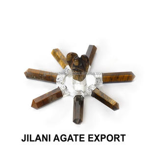 Vente en gros Jilaniagate Figurine en agate naturelle faite à la main 7 points de crayon générateur d'énergie d'ange artisanat de pierres précieuses semi-précieuses - Product Image 4