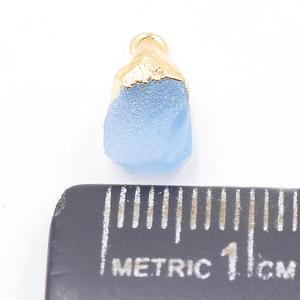 Pendentif plaqué or de forme brute Druzy bleu avec caution - Product Image 3