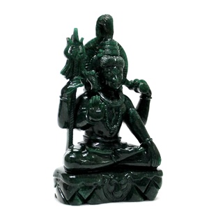 Sculpture de Shiva en aventurine, statue en pierre précieuse, figurine artisanale gravée, objet de collection antique - Product Image 3
