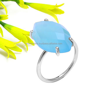 แหวนเงินสเตอร์ลิงทำด้วยมือแหวนพลอยโมรา925รูปไข่ชุบเงินแหวนแฟชั่นสำหรับงานแต่งงานของขวัญสำหรับทุกเพศ - Product Image 1