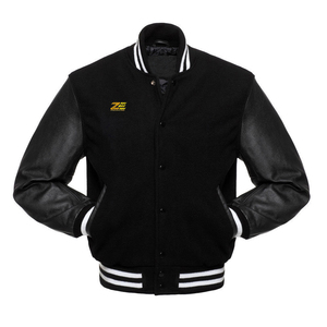 Best Quality Custom Design Men's Varsity <b>Jacket</b> Plus Size Winter Leather <b>Jacket</b> with Sheep Fur Hood and Varsity Style - Product Image 5