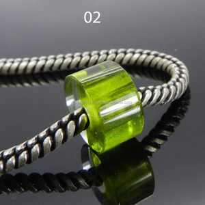 Llanta lisa de 14x8x5mm, piedra preciosa china de cuarzo verde rutilo, cuentas de agujero grande, IG0141 - Product Image 2