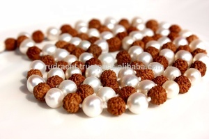 Collar de perlas con borlas anudadas de Rudraksha, collar largo de Yoga, Mala, hecho a mano, con cuentas de artista indio, 108 - Product Image 2