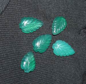 สีเขียวนิล Cabs ใบมือแกะสลัก Undrilled พลอยหลวม Cabochon สําหรับทําเครื่องประดับราคาขายส่ง - Product Image 1