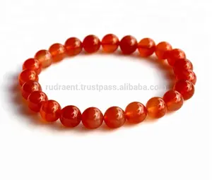 Carnelian Gelang Batu Permata 8 Mm, Gelang Regang Manik-manik Batu Permata