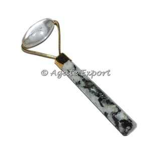 Arco Iris piedra lunar artesanía tallada Feng Shui grabado cristal rodillo masaje piedra para decoración del hogar amor tema modelo - Product Image 1