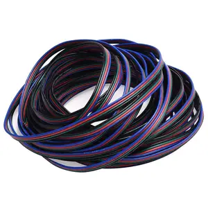 Câble d'extension de bande LED RGB (rvb) 22awg, 4 broches, fil électrique de 10mm, 5050 3528, cordon conducteur