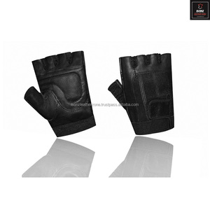 Guantes de gimnasio de cuero de medio dedo para levantamiento de pesas - Product Image 2