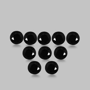 Pierres précieuses en vrac de tourmaline noire naturelle à facettes rondes de haute qualité 3x3mm - Product Image 1