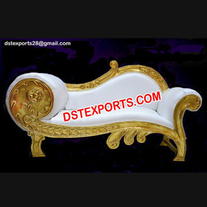 Sofá italiano de Metal y latón para boda, asiento de amor dorado, moderno, para boda, dos asientos - Product Image 2