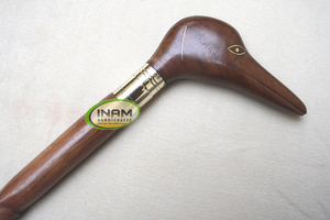 Bastón de madera tallado a mano de alta calidad, Estilo vintage, bastón para caminar, con asas de pato de madera de diseño - Product Image 2