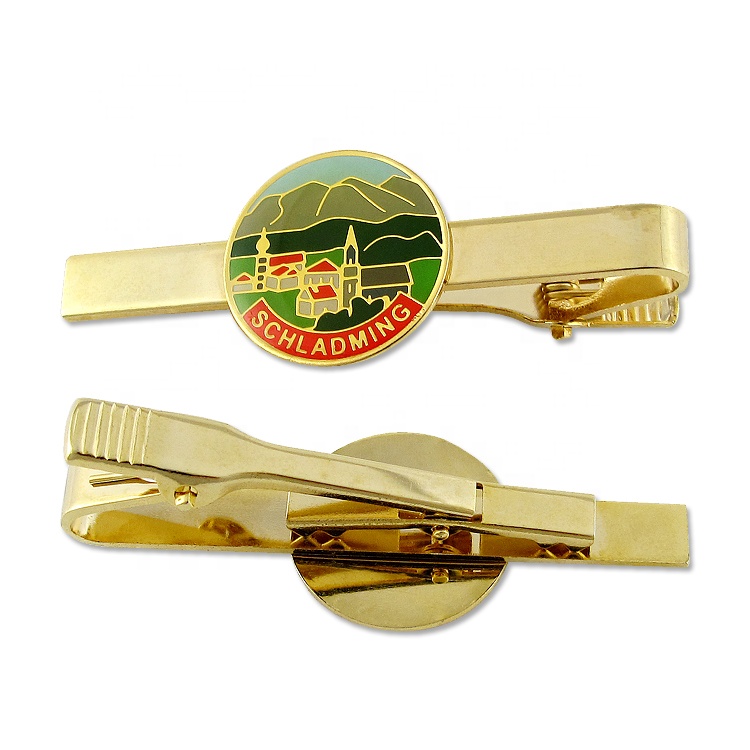 Профессиональный производитель с 1984 года, высококачественный золотистый зажим для галстука на заказ