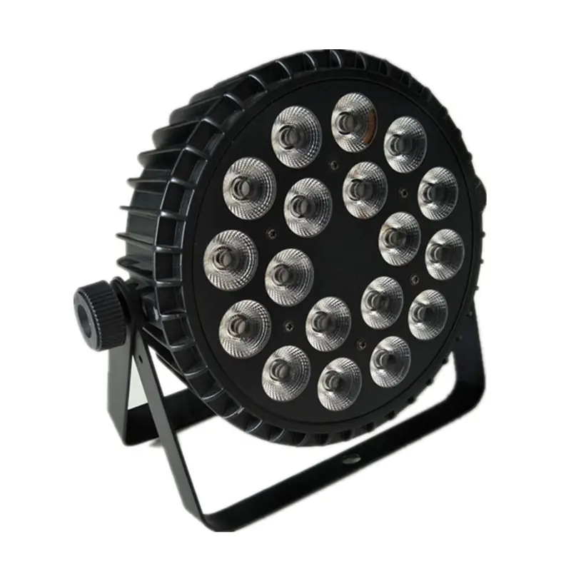 De aluminio 18pcs rgbwa + + + 6in1 led luz plana par