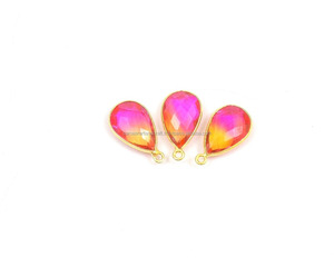 Multi Quartz Gemstone Findings Plaqué Or Fabrication de bijoux Connecteur de lunette à facettes Connecteur plaqué or - Product Image 4