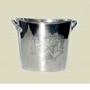 Cubeta de plata con asa y grabado para vino y champán, personalizada - Product Image 1