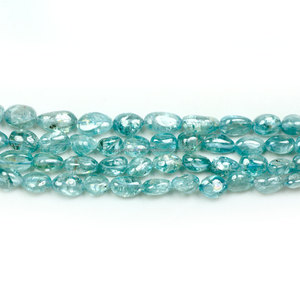 Perles naturelles en forme d'aigue-marine bleue lisse pierres de guérison breloques pour la fabrication de bijoux perles de cristal au chalumeau et perles de verre - Product Image 4
