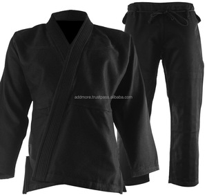 Gi de Jiu-Jitsu noir confortable avec 100% coton pour la formation BJJ Tailles et logo personnalisables - Product Image 1