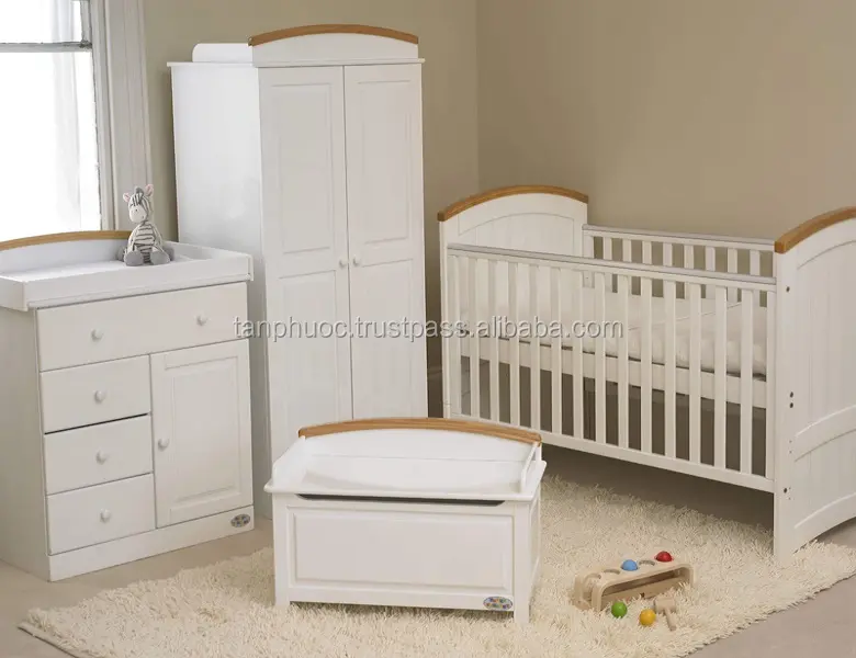 Muebles para bebé, cuna para bebé, cuna blanca para bebé