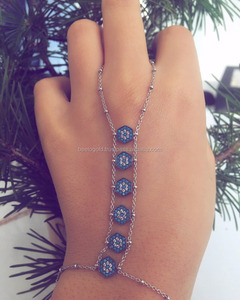 Rose <b>Gold</b> P. 925K Sterling Silver Hand Glove Sahmeran <b>Slave</b> Chain Ring Hand <b>Bracelet</b> - Product Image 1