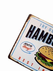 Alta calidad al por mayor más nuevo hamburguesas comida <span class=keywords><strong>Retro</strong></span> Vintage <span class=keywords><strong>Bar</strong></span> signos restaurante pared decoración estaño signos Vintage <span class=keywords><strong>Retro</strong></span> - Product Image 2