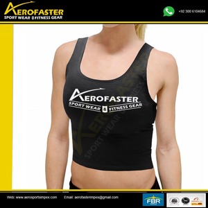 Débardeur court sexy pour femme, haut de sport extensible en maille pour la salle de sport et le yoga, style anglais en spandex/coton - Product Image 3