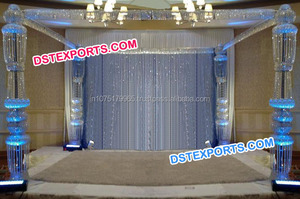 Dernier nouveau style Mandap en cristal de mariage indien avec éclairage LED Mandaps en cristal de fibre pour les mariages - Product Image 5