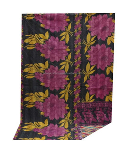 Gold Supplier <b>Indian</b> Cotton Floral Print Multi Color Vintage Kantha <b>Quilt</b> - Product Image 4