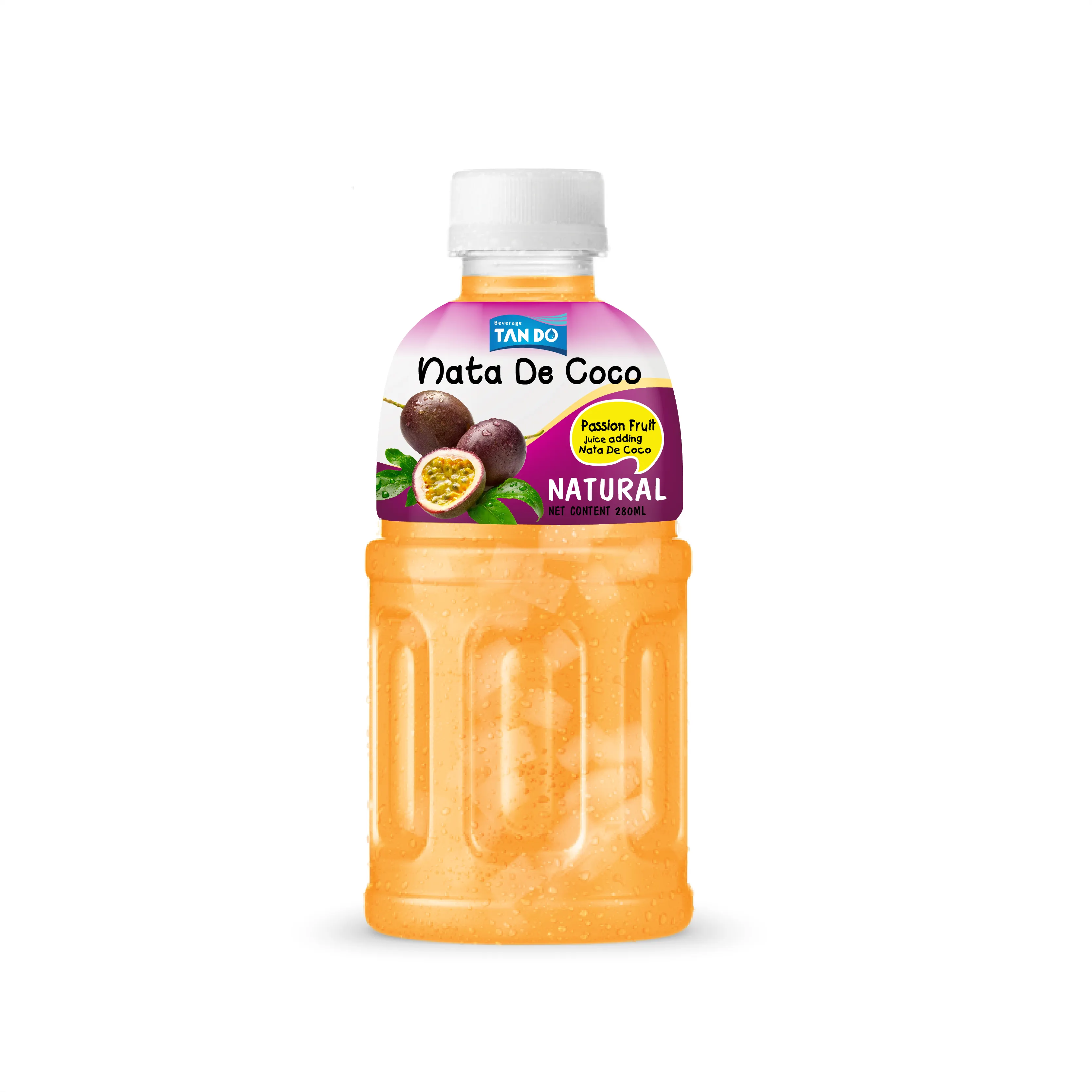 Напиток фирменной марки-сок страстных фруктов с Nate De Coco (должна жевать)-бутылка 320 мл