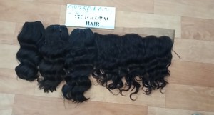 Paquetes de cabello tejido alineado con cutícula virgen cruda 100% de extensión de trama de piel de Vietnam con cierre de encaje Color de cabello Natural Frontal - Product Image 6
