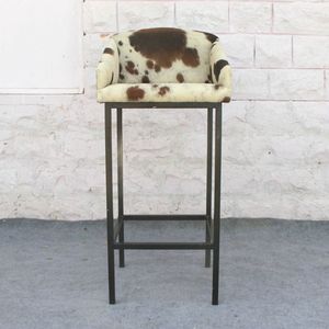 industrial furniture <b>vintage</b> Wood & leather seat <b>chair</b> - Product Image 1