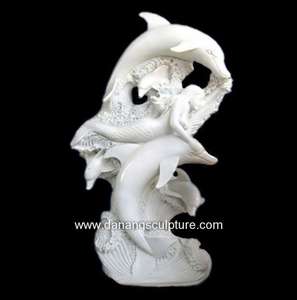 Statue de poisson sculptée à la main au design oriental Décoration de jardin intérieur ou extérieur en marbre et granit - Product Image 5