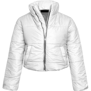 Chaqueta acolchada de poliéster personalizada para mujer, chaqueta acolchada con cremallera a la moda - Product Image 3