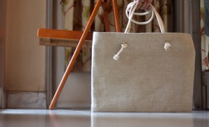 Bolso de Lino Natural con Patrón de Cuerda Tejida Tipo Letra - Product Image 6