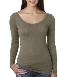 Camiseta estampada de gran tamaño personalizada de otoño 2023 para mujer, Camiseta básica de algodón, manga larga, cuello de alcance informal, talla grande - Product Image 1