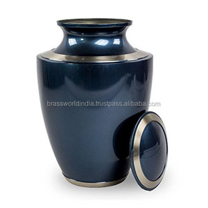 ไพลินสีฟ้าเผาศพ Urn อุปกรณ์งานศพ Brassworld อินเดีย - Product Image 3