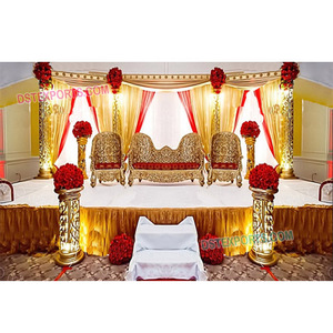 Ensemble de décoration de scène luima d'or, éclat doré scintillant, pour scène de mariage asiatique, décoration de fond - Product Image 1