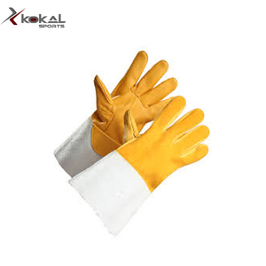 Cowhide ความร้อนและไฟทนบาร์บีคิว/เชื่อมถุงมือสีเหลือง - Product Image 2