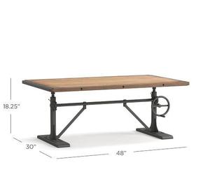 Mesa convertible ajustable en altura de mármol de madera de mango macizo de estilo europeo Vintage, muebles para el hogar - Product Image 1