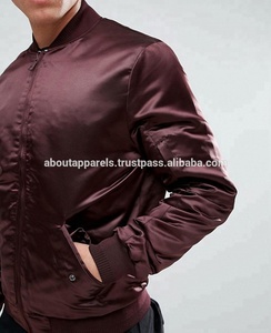 Veste bomber universitaire en satin de soie polyester de haute qualité, taille plus, design de veste d'hiver, prix de gros bon marché - Product Image 3