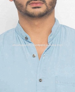 เสื้อเชิ้ตผ้าเดนิมแขนยาวสีน้ำเงินสำหรับผู้ชายสวมใส่สบายระบายอากาศได้ดีไซส์ใหญ่พิเศษ - Product Image 4