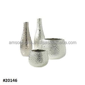 Jarrones de trompeta de Metal martillado de aluminio tradicional - Product Image 4