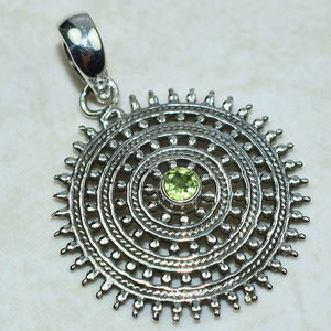 Peridoto de estilo real, colgantes de plata de ley 925, joyería de plata 925 - Product Image 2
