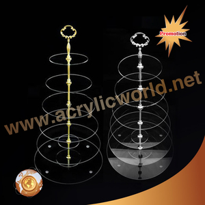 คริลิคที่ชัดเจนรอบยืนคัพเค้ก/ยืนเค้กแต่งงานกับดอกไม้เสากลวง - Product Image 6