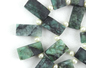 Esmeralda verde Natural en forma de rectángulo, piedra preciosa Natural no tratada, joyería de piedra de nacimiento - Product Image 2