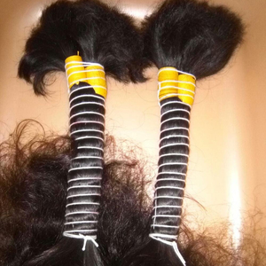 Cabello humano indio virgen a granel de alta calidad, buenos tamaños y puntas gruesas, estilo de onda profunda suelta, sin cabello artificial de la India - Product Image 2