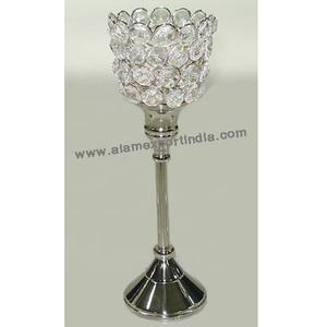 New Attractive & Exclusive <b>Top</b> Rated Newest Small Crystal Clear <b>Table</b> Centerpiece for <b>Wedding</b> Tabletop <b>Decorate</b> Silver Finished - Product Image 2