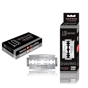 Cuchillas de Afeitar Desechables de Doble Filo LOI TITANIUM DURABLADE, Calidad Suiza, para Hombre, Acero Inoxidable, Seguridad, Barbería, Salón de Belleza - Product Image 1