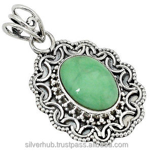 2025มาใหม่925เงินสเตอร์ลิงรูปไข่สีเขียววาริสไซต์ทำด้วยมือเครื่องประดับอัญมณีที่ไม่เหมือนใครสำหรับขายส่ง ODM - Product Image 1