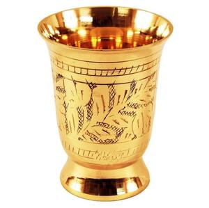 Copa de Licor de Cobre Pequeña Hecha a Mano, Estilo Vintage, Copa de Vino, 11 x 6 cm, con Patrón de Flores Grabadas, Utensilio para Cócteles Hecho de Latón - Product Image 4